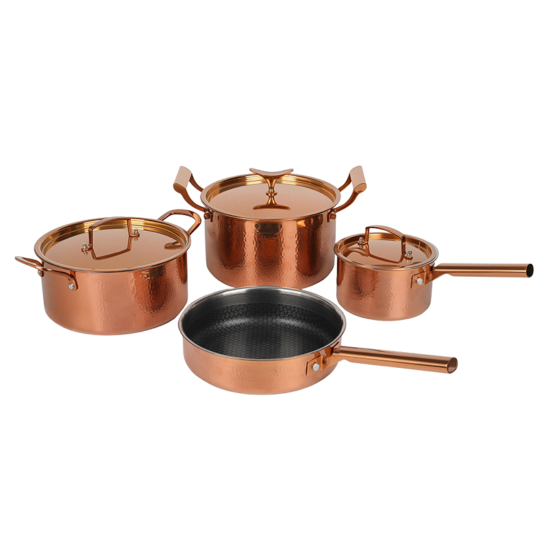 BRS02 PVD Hammered Texture Cookware Set